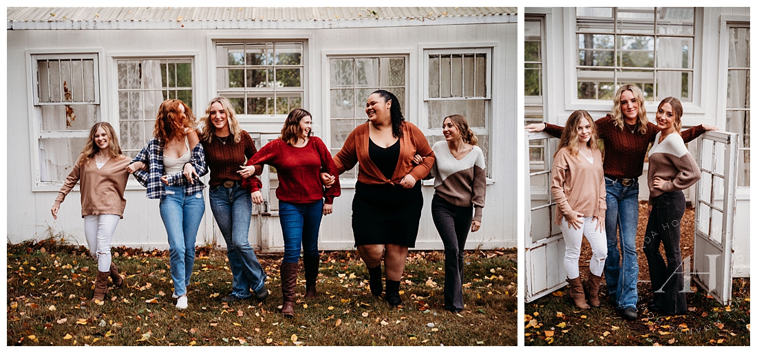 AHP Model Team Fall Portraits in Front of a White Studio at Wild Hearts Farm | Group Portraits by Amanda Howse