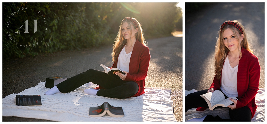 Relaxed, Reading Portraits for Book Lovers | AHP Class of 2024 High School Seniors