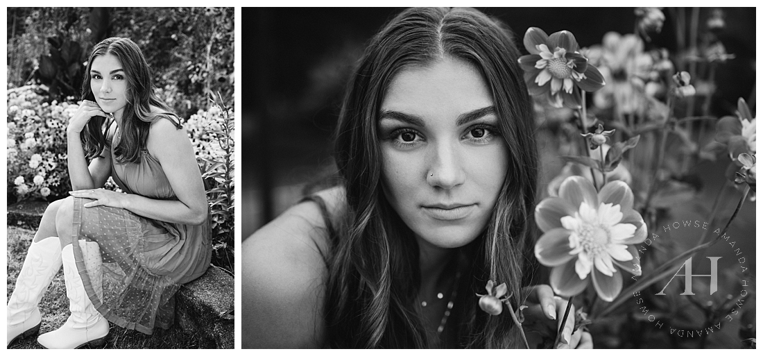 Dreamy Black and White Senior Photos For Spring and Summer | Amanda Howse Photography 