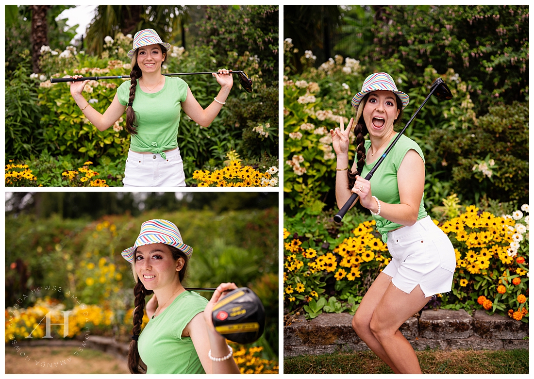 Fun Poses To Keep Your Senior Portraits Full of Personality | Girls Who Golf | Photos by Amanda Howse Photography | Best Senior Photographer in Tacoma 