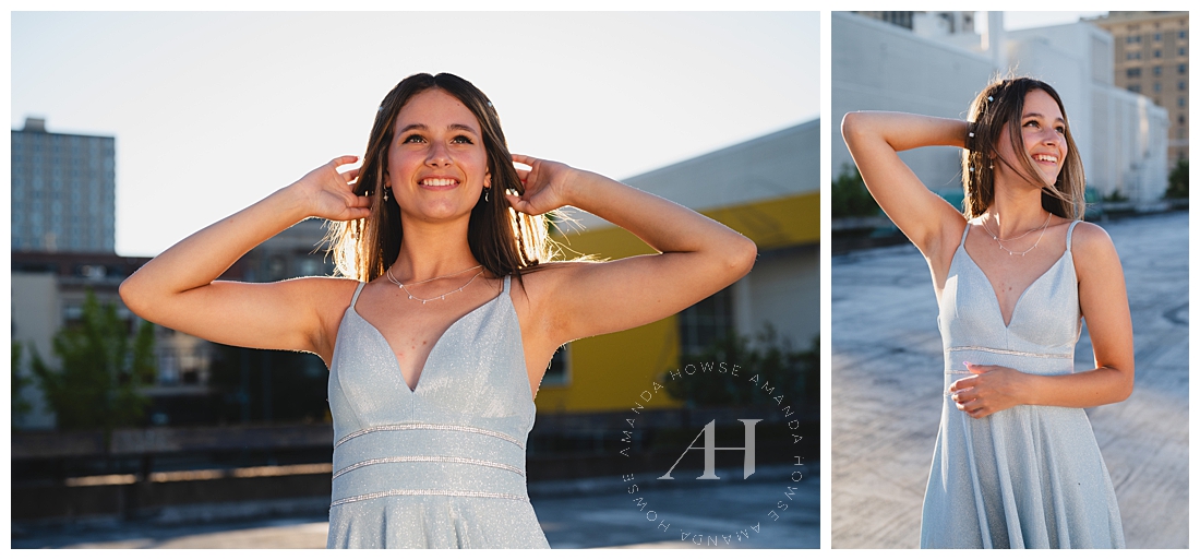 Rooftop Prom Portrait Ideas For High School Seniors | Photos by the Amazing Amanda Howse Photography
