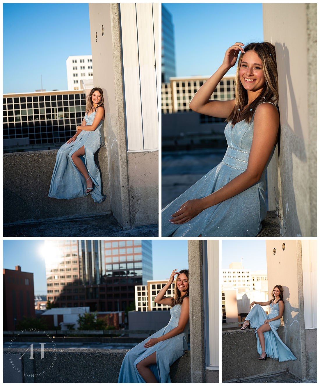 Summer Prom Dress Portraits on Tacoma Rooftop | Prom Dress Recycling Ideas | by the Amazing Amanda Howse Photography 