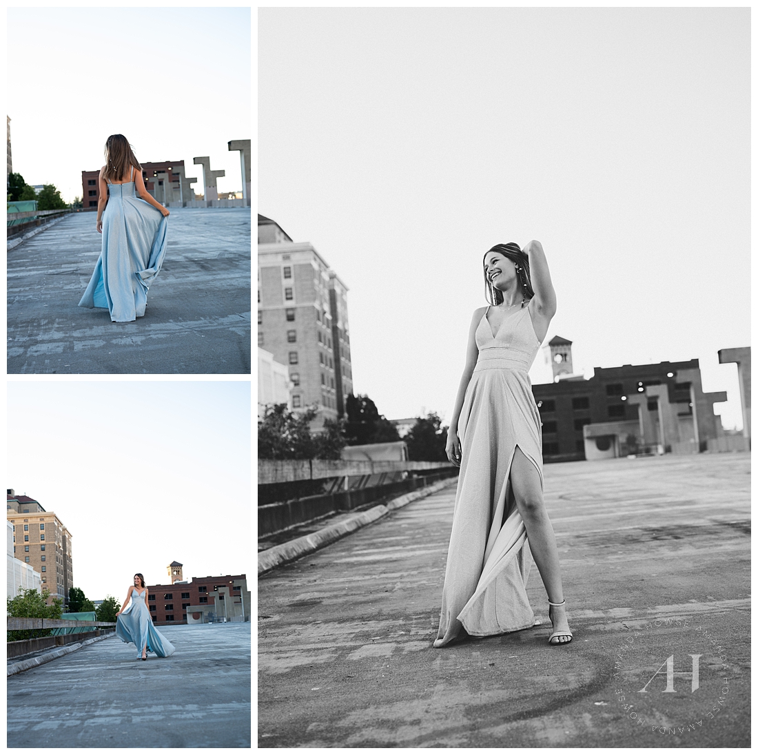 Urban Rooftop Parking Garage Prom Portraits | Downtown Tacoma | Best Prom Dress Recycling Ideas For Seniors 