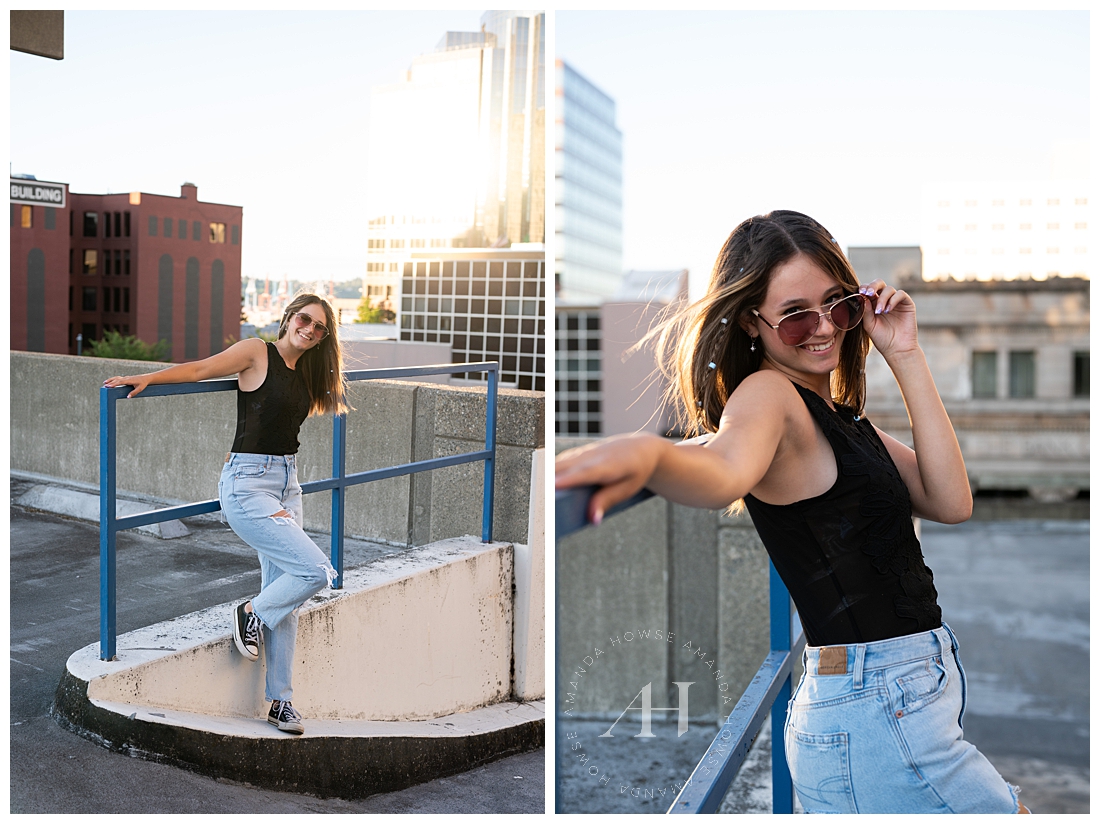 Rockstar Summery Rooftop Portraits in Downtown Tacoma | by Amanda Howse Photography