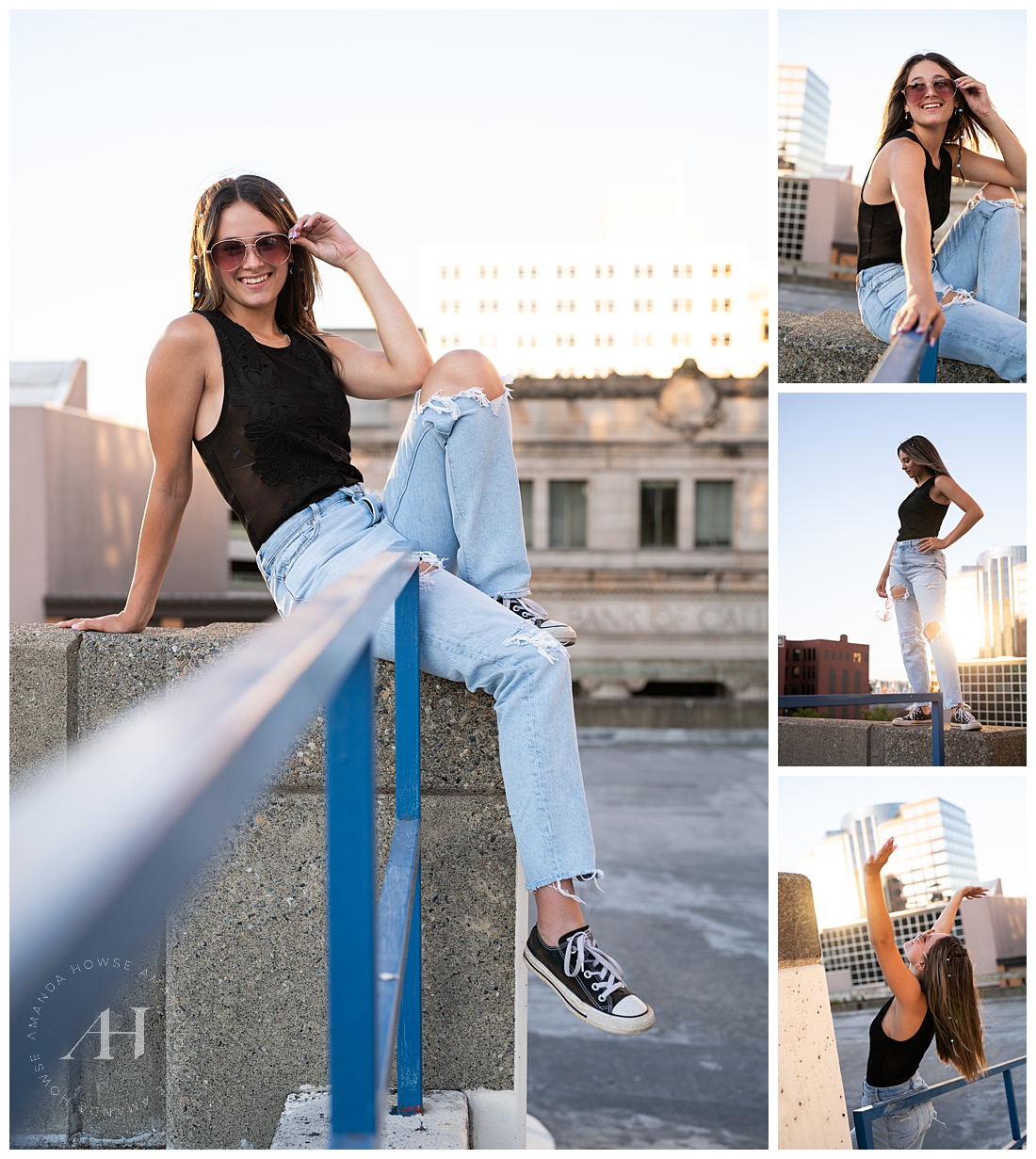 Cool Rooftop Portrait Ideas For Graduates and Friends | Amanda Howse Photography in Downtown Tacoma 