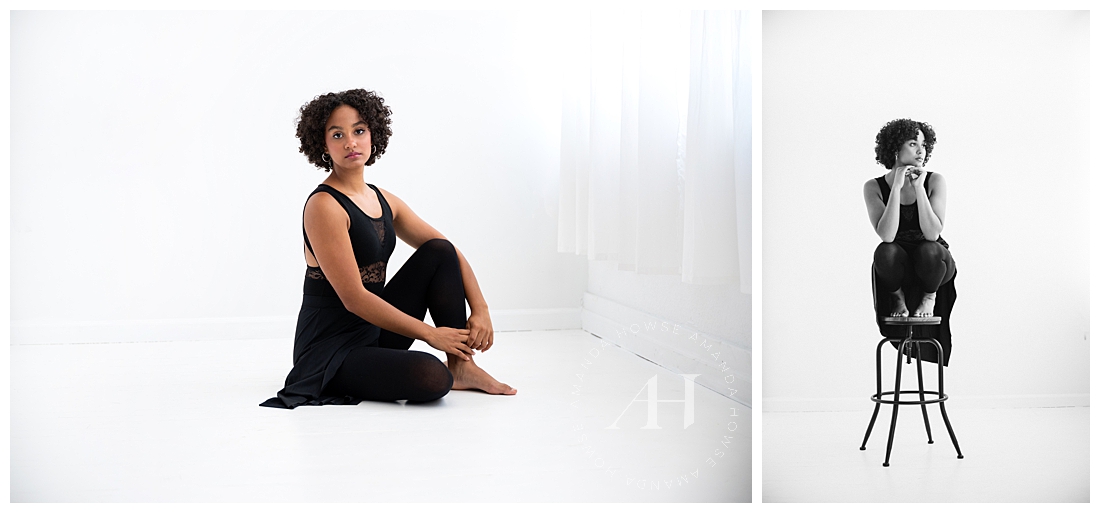 Black and White Ballet Senior Portraits For Class of 2024 Senior | Amanda Howse Photography