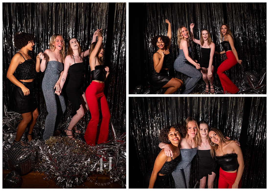Cute Group Pose Ideas For NYE Photobooths | Amanda Howse Photography Class of 2024 Model Team
