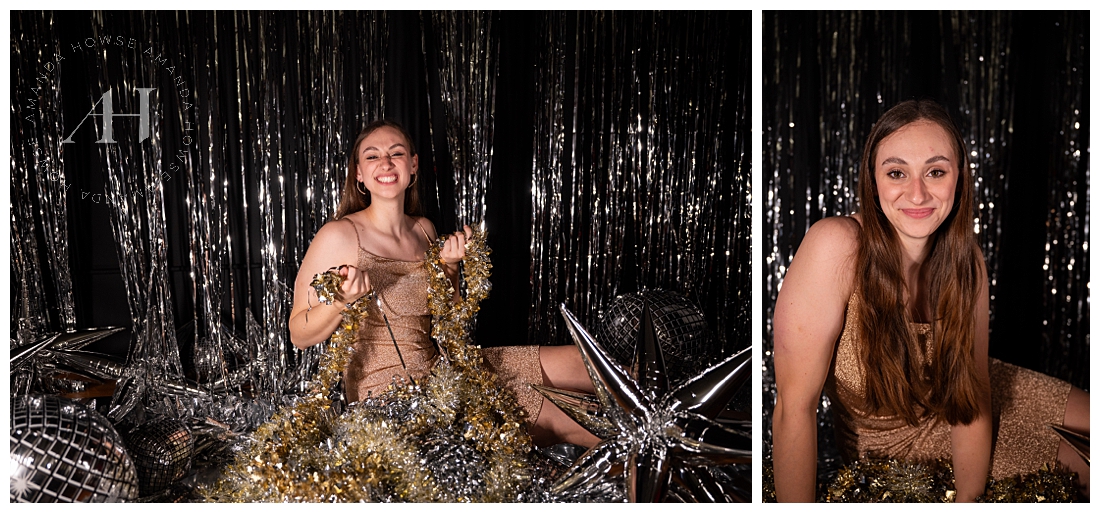 Using Tinsel As Props | NYE Portraits at Studio253 | Amanda Howse Photography