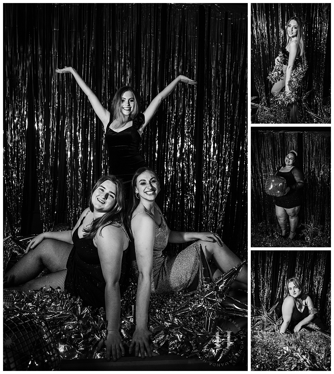 Black and White NYE Portraits with AHP Model Team Girls | Amanda Howse Photography 