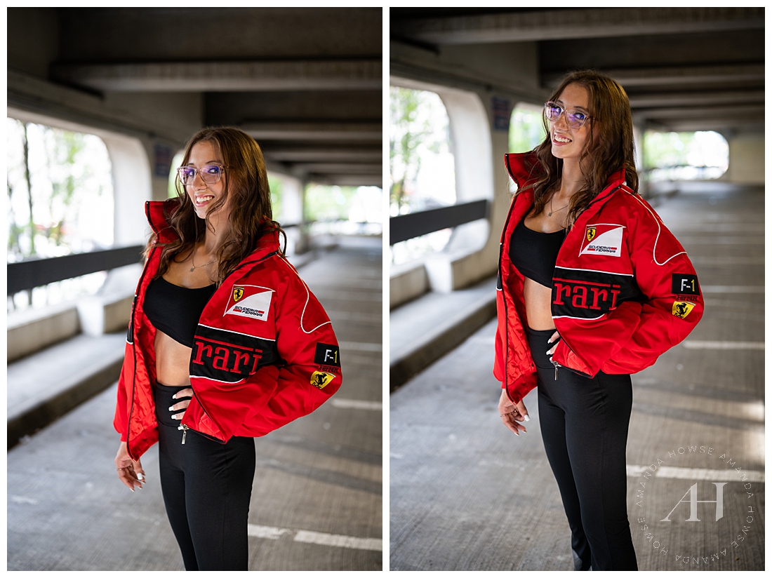 Casual Senior Portrait Outfits For Parking Garage | By Amanda Howse Photography 