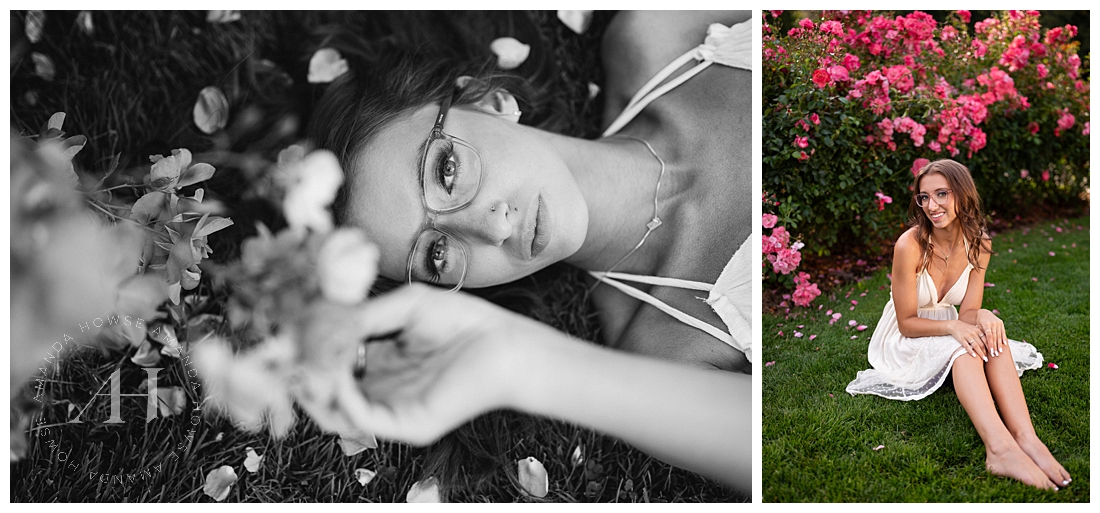 Senior Photos in Rose Garden | Summer Portrait Locations in Tacoma 