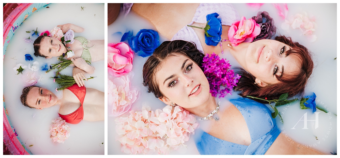 Milk Bath and Flowers Photoshoot | Senior Year Experiences | Amanda Howse Photography 