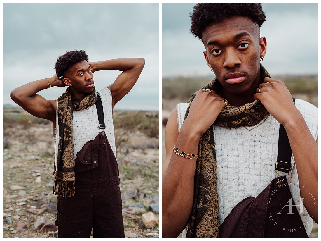 Desert Fashion | Male Model Inspo, Brown Denim | Amanda Howse Photography 
