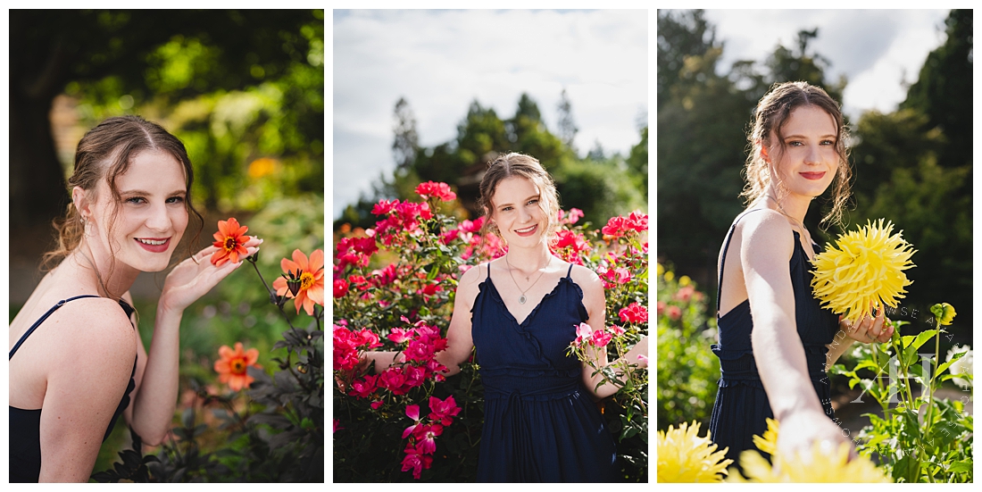 Tri-Panel Senior Portraits in Pt. Defiance Rose Gardens | Amanda Howse Photography