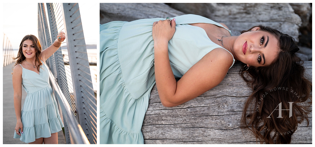Relaxed Senior Photos with Light Blue Sundress | Amanda Howse Photography