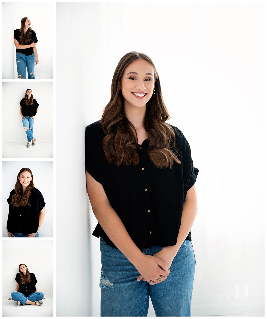 Puyallup High School Studio Portrait With White Background | Amanda Howse Photography