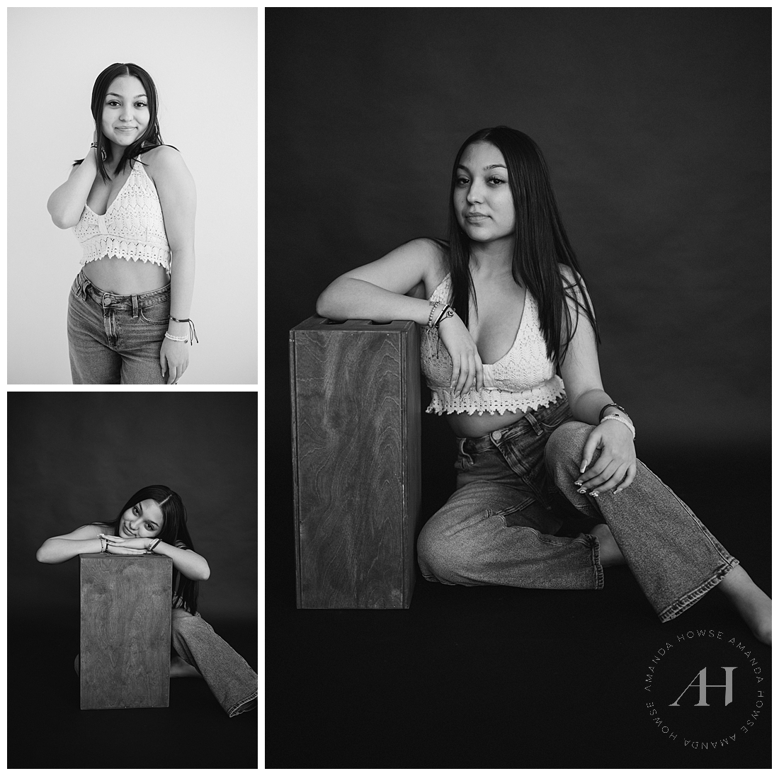 Black and White Empowerment Portraits | Class of 2024 Senior Team | Amanda Howse Photography