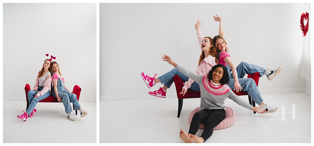 Fun Galentine's Day Portraits with the Girls | Studio253 Portraits | Amanda Howse Photography